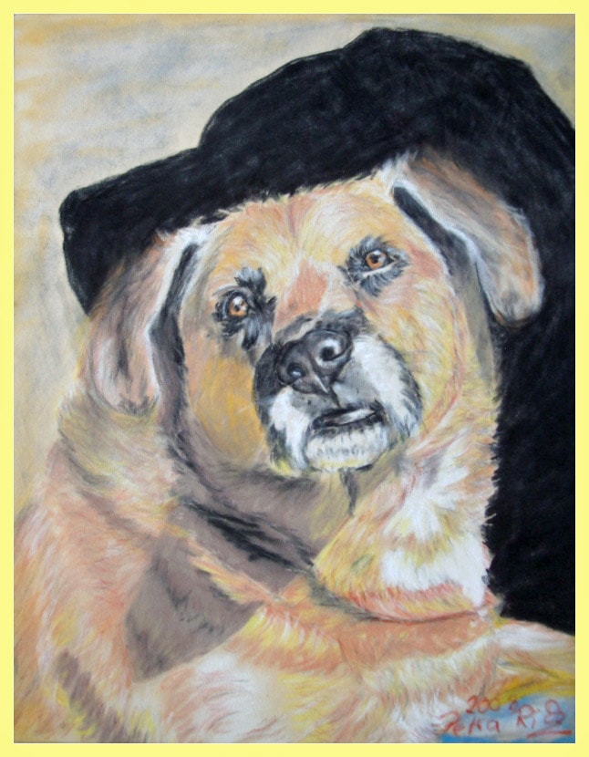 Dasty - Hundeportrait von Petra Rick 2008 - Pastell